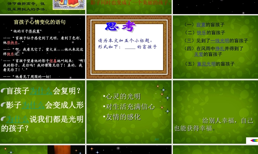 中学七年级语文上册 29 盲孩子和他的影子课件 (新版)新人教版