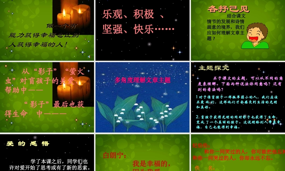 中学七年级语文上册 29 盲孩子和他的影子课件 (新版)新人教版