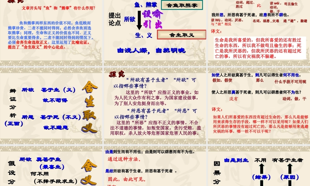 九年级语文鱼我所欲也课件
