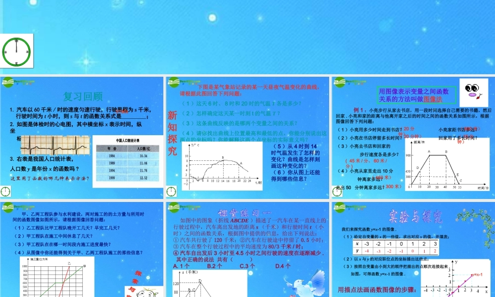 七年级数学下册 11.4函数与图像课件 青岛版 课件