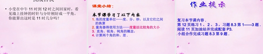 七年级数学下册 8.3角的度量课件 (新版)青岛版 课件