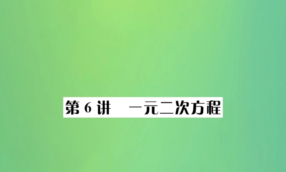 中考数学复习 第二单元 方程与不等式 第6讲 一元一次方程课件