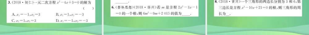 中考数学复习 第二单元 方程与不等式 第6讲 一元一次方程课件