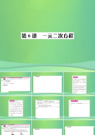 中考数学复习 第二单元 方程与不等式 第6讲 一元一次方程课件