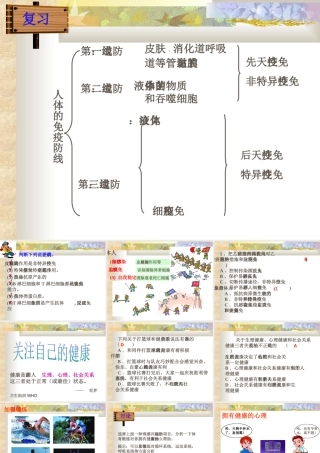 八年级生物 关注自己的健康课件