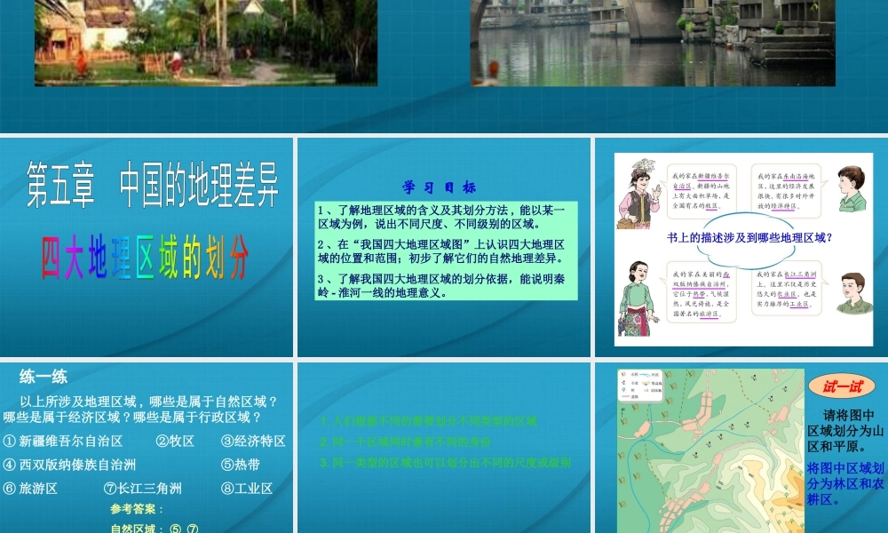 八年级地理上册 四大地理区域的划分课件 人教新课标版 课件