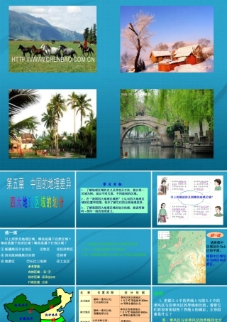 八年级地理上册 四大地理区域的划分课件 人教新课标版 课件