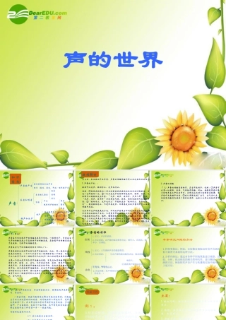 八年级物理：第三章声的世界复习课件(沪科版) 课件