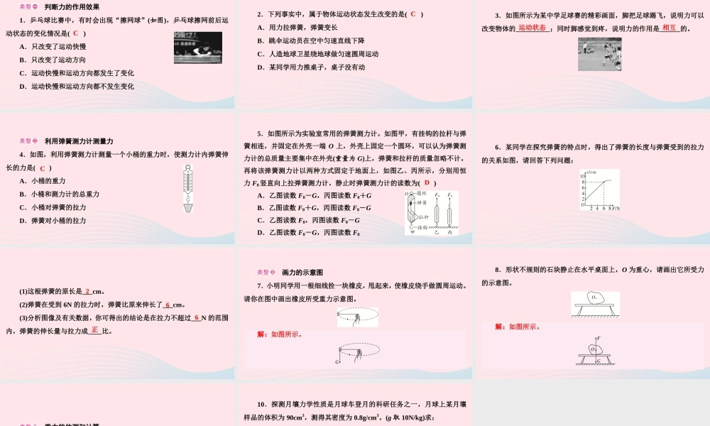 八年级物理下册 第7章 力本章热点专练课件 (新版)新人教版 课件