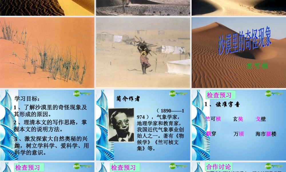 八年级语文下册(沙漠里的奇怪现象)课件 苏教版 课件