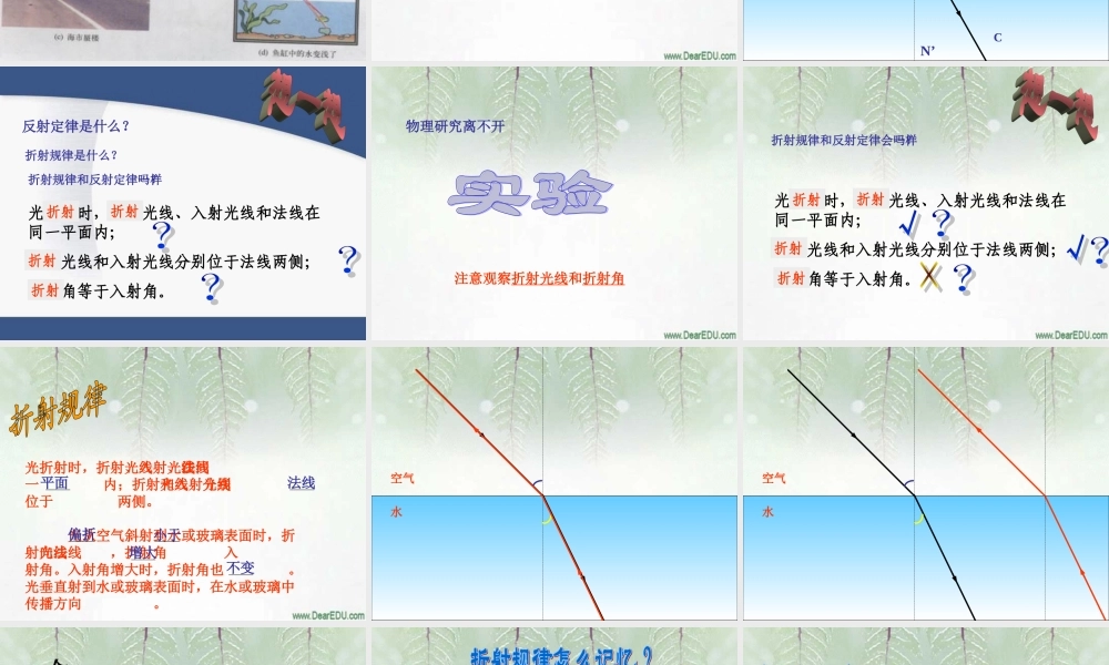 初中物理课件(光的折射) 课件
