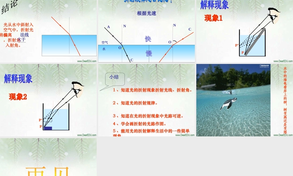 初中物理课件(光的折射) 课件