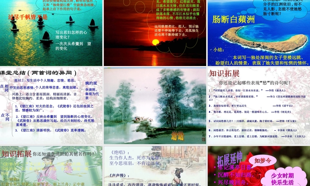 八年级语文下册 (武陵春)课件(一) 鲁教版 课件