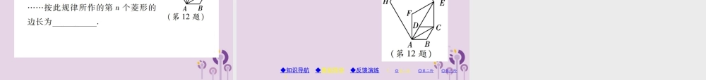 九年级数学上册 1(特殊平行四边形)1 菱形的性质与判定 第1课时 菱形的性质习题课件 (新版)北师大版 课件