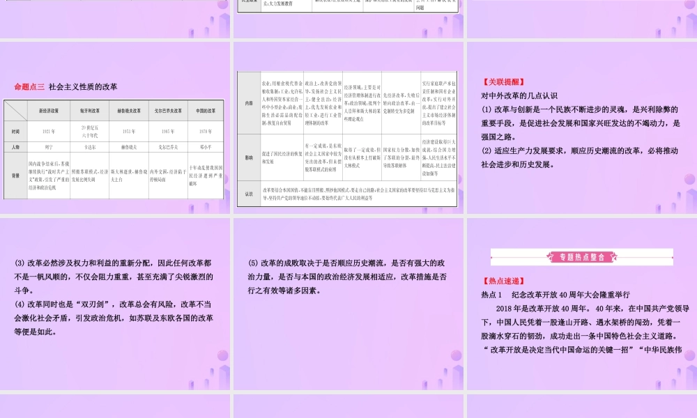 中考历史复习 专题三 中外历史上的重大改革课件