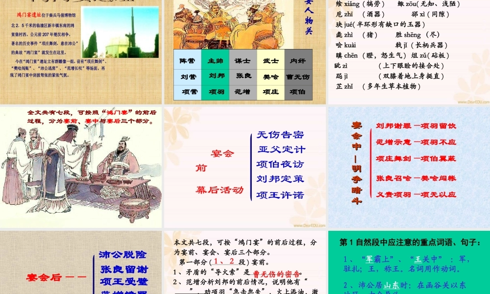 人教版高一语文鸿门宴 课件