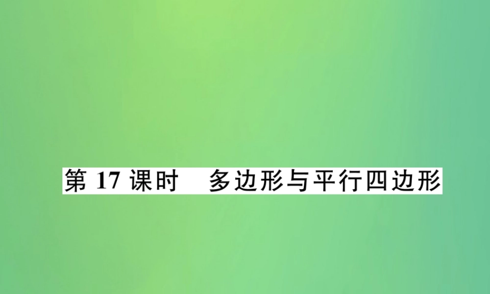 中考数学复习 第4章 图形的性质 第17课时 多边形与平行四边形(精讲)课件