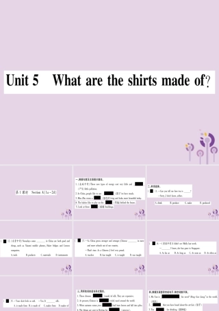 九年级英语全册 Unit 5 What are the shirts made of(第1课时)作业课件 (新版)人教新目标版 课件