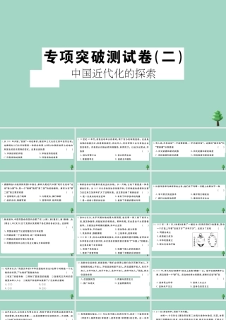 八年级历史上册 专项突破测试卷(二)作业课件 新人教版 课件