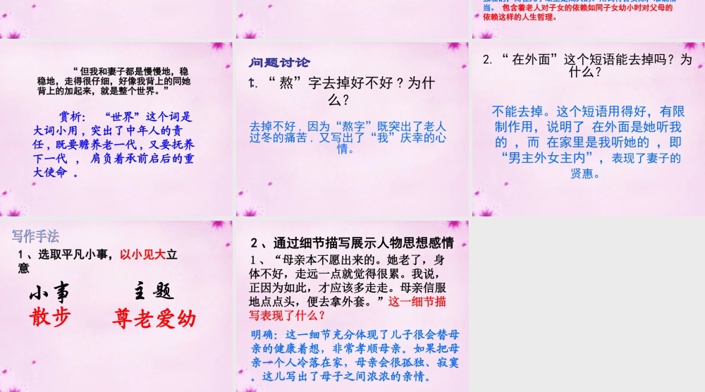 中学七年级语文上册 1(散步)课件2 (新版)新人教版 课件