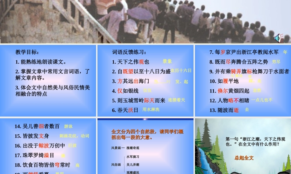 新人教版八年级语文观潮课件