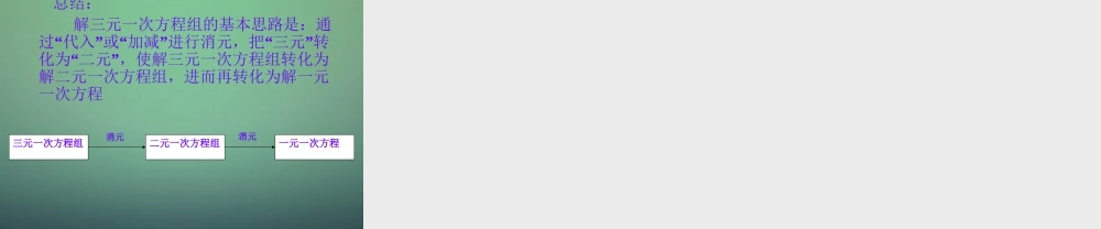 七年级数学下册 7.3 三元一次方程组及其解法课件 (新版)华东师大版 课件