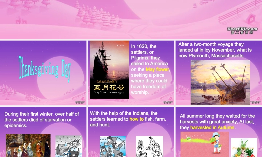 宁夏区高一英语感恩节Thanksgiving Day课件