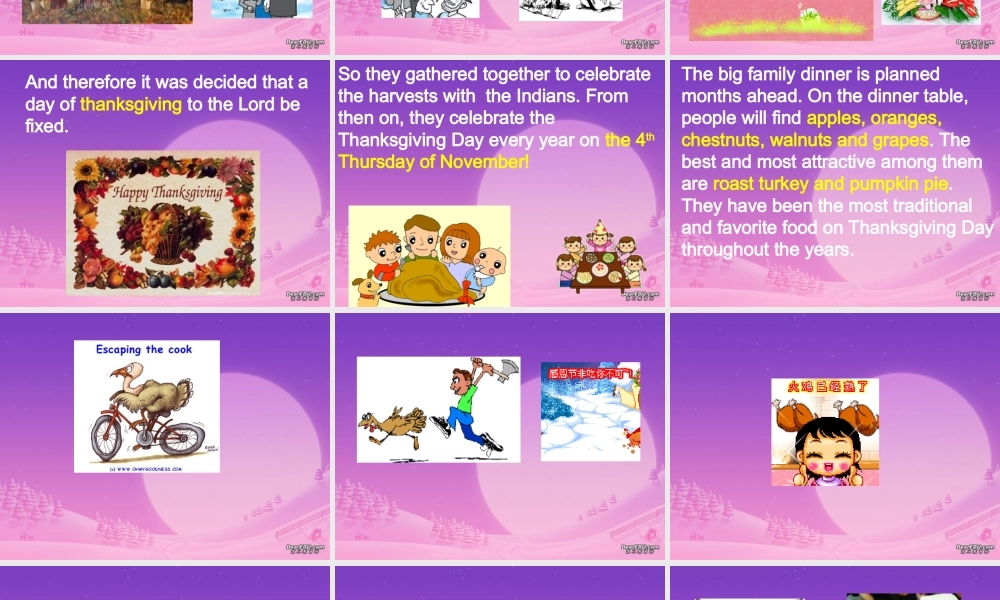 宁夏区高一英语感恩节Thanksgiving Day课件