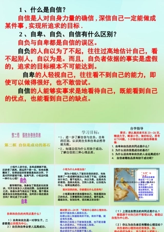 中学七年级政治下册 2.2 自信是成功的基石课件 新人教版 课件
