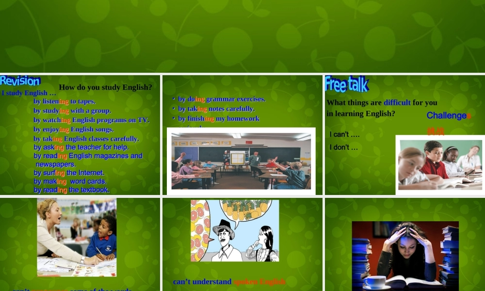 九年级英语全册 Unit 1 How can we become good learners Section B Period 1课件 (新版)人教新目标版 课件