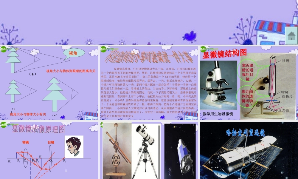 八年级物理下册 第三章第五节显微镜和望眼镜课件 人教新课标版 课件