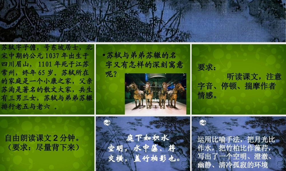 八年级语文上册 27(短文两篇)记成天寺夜游课件 新人教版 课件