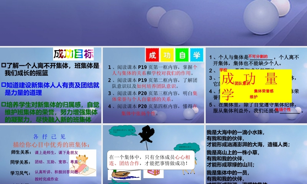 中学 1.2 融入新集体课件1 粤教版 课件