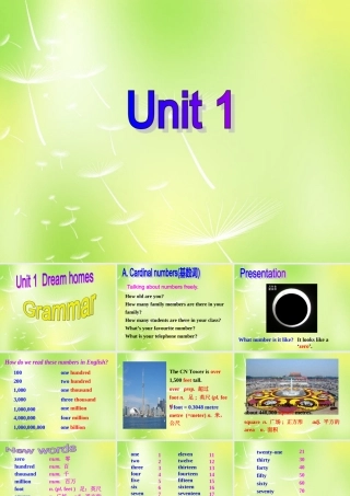 中学七年级英语下册 Unit 1 Dream Homes Grammar课件 (新版)牛津版