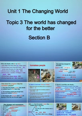 九年级英语上册 Unit 1 Topic 3 The world has changed for the better Section B课件 (新版)仁爱版 课件