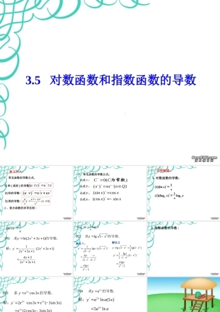 对数函数和指数函数的导数 新课标 人教版 课件