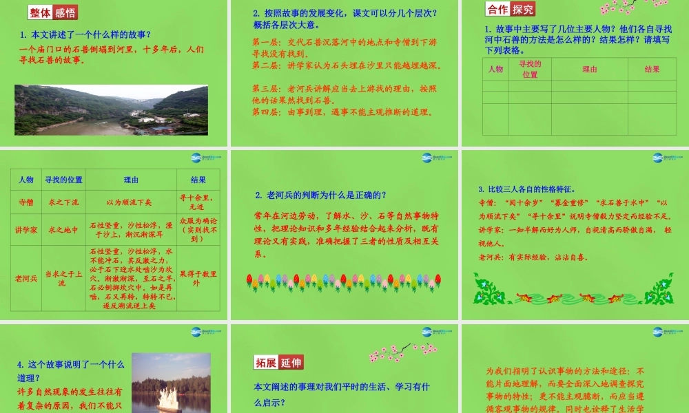 七年级语文下册 27 河中石兽课件 语文版 课件