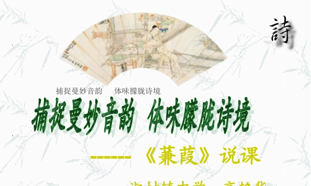 九年级语文下册(蒹葭)优秀说课课件(25页) 人教新课标版 课件