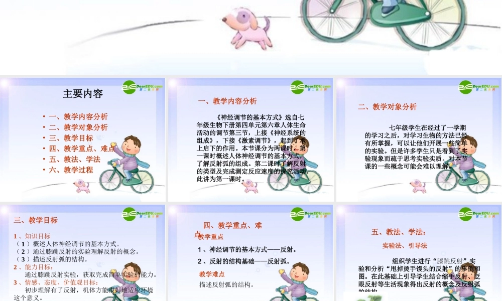 七年级生物下册 (神经调节的基本方式)说课课件 人教版 课件