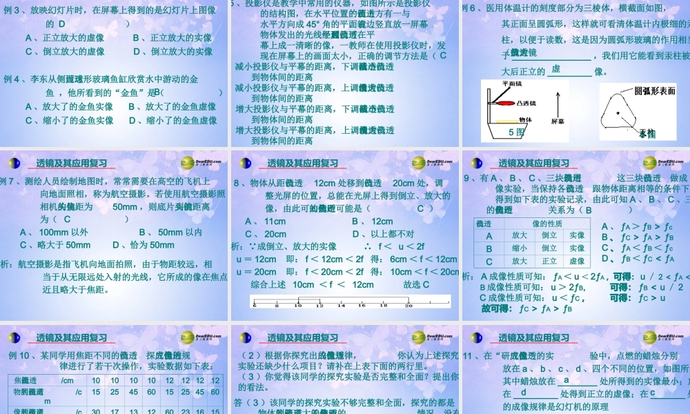 八年级物理上册 光学复习课件(二) 新人教版 课件