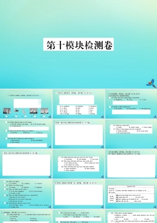 九年级英语上册 Module 10 Australia检测卷习题课件 (新版)外研版 课件