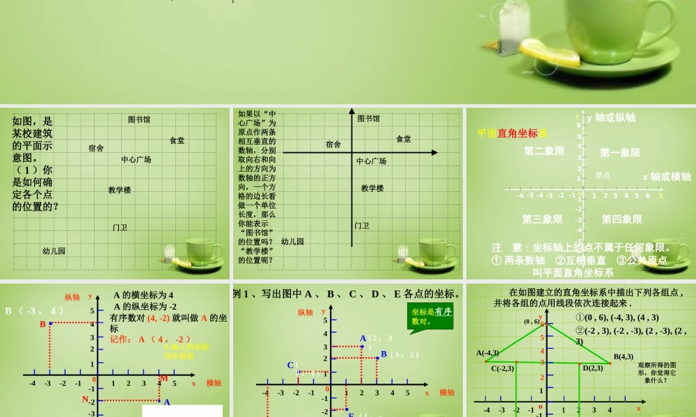 中学七年级数学下册 7.1.2 平面直角坐标系课件4 (新版)新人教版 课件