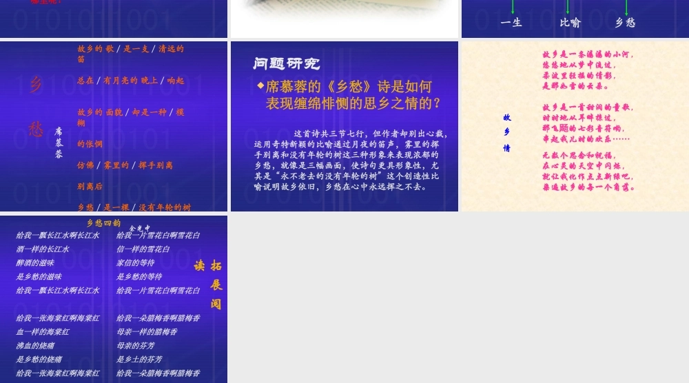 初三语文乡愁诗两首 课件