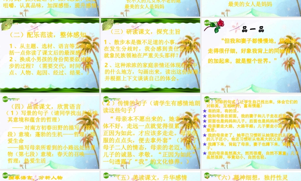 八年级语文下册 第五单元第22课(散步)课件 苏教版 课件