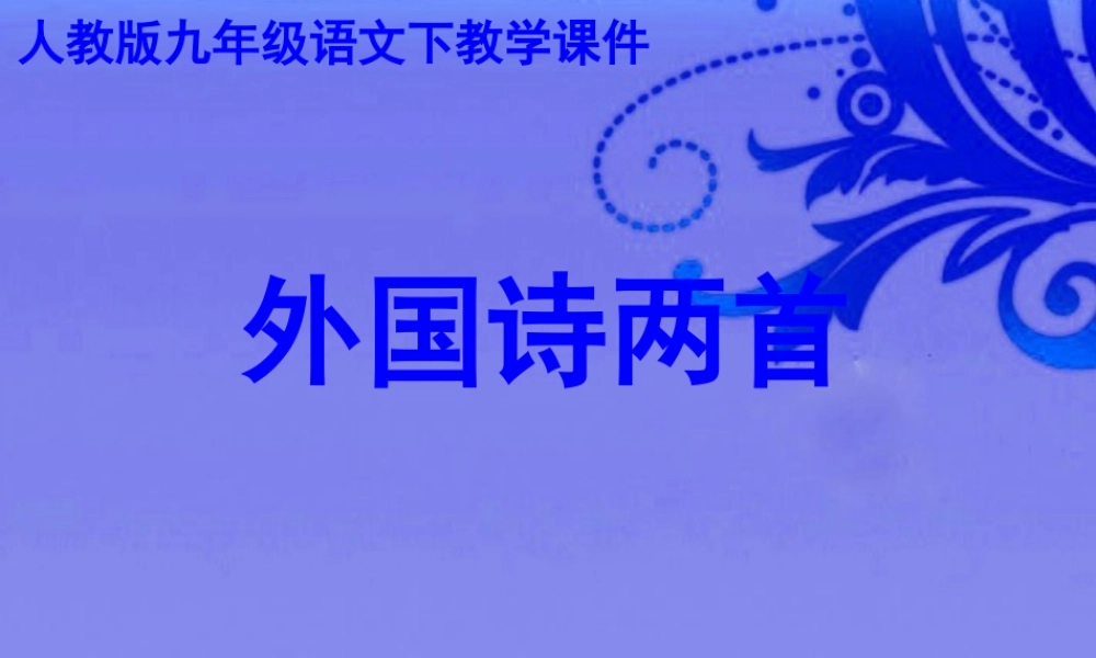 九年级语文下册 第三课(外国诗两首)课件 人教新课标版 课件