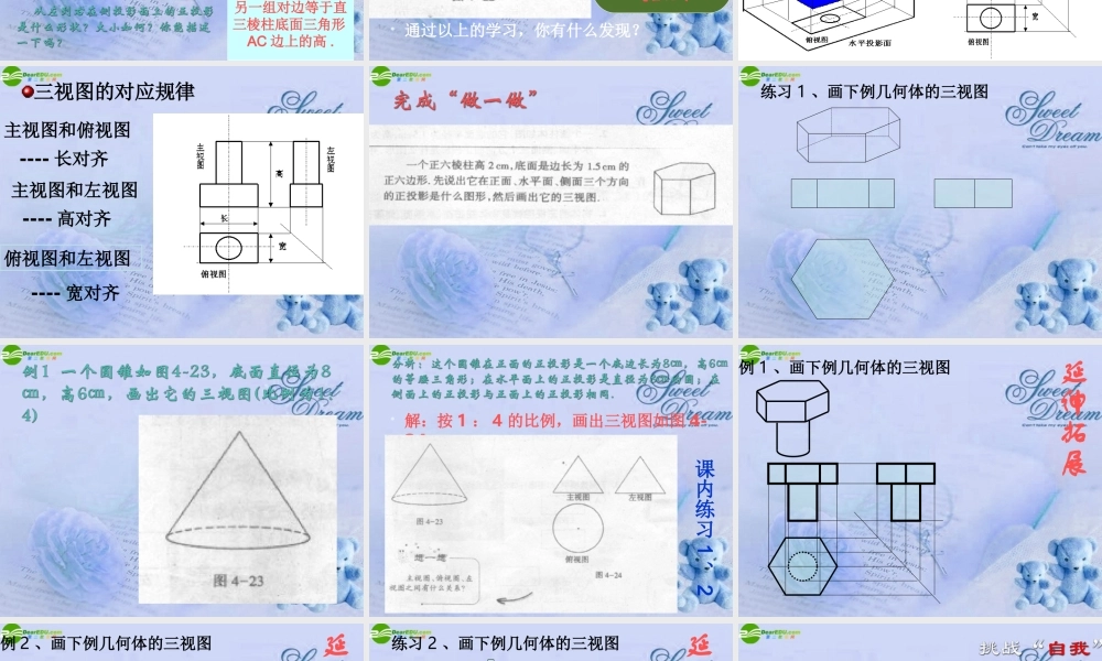 九年级数学下册 43简单物体的三视图(1)课件 浙教版 课件