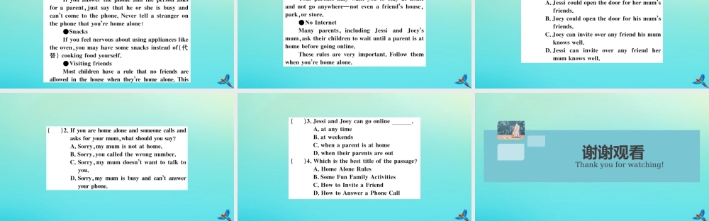 九年级英语上册 Module 4 Home alone Unit 2 I became so bored with their orders that I wished they would leave me alone习题课件 (新版)外研版 课件