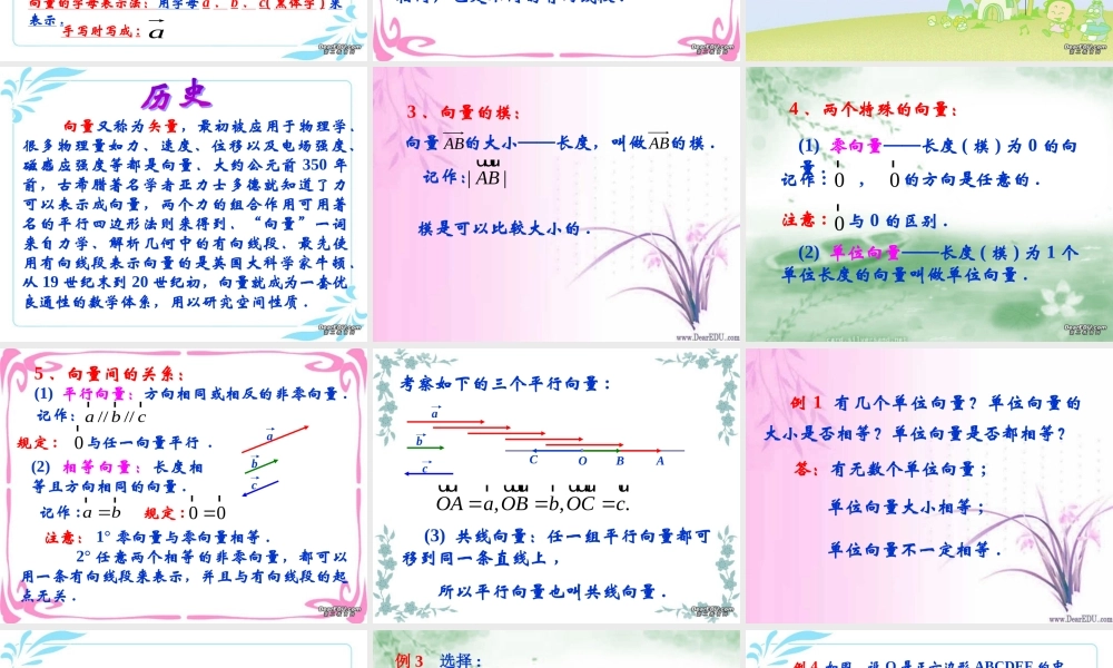 北京市清华附中高一数学向量 课件