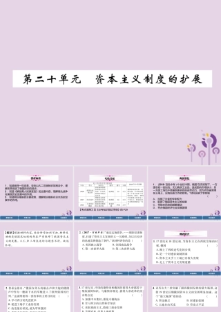 中考历史总复习 第一编 教材过关 模块4 世界近代史 第 资本主义制度的扩展课件