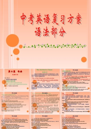 九年级英语中考复习方案－定语从句课件